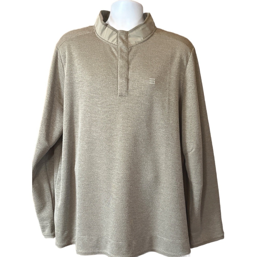 Three Sixty Six Fleece Mock Neck 1/4 Hidden Snap Golf Sweater Men's 3XXL